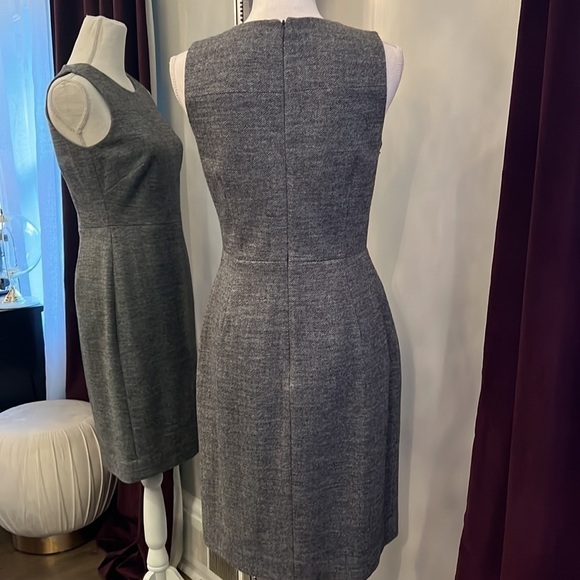 NWOT J. Crew Gray Wool Herringbone Sheath Dress Size 4 - Picture 5 of 11